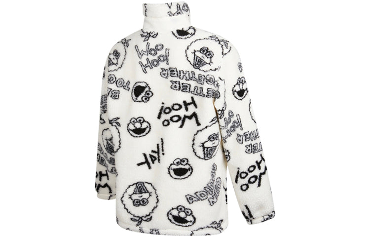 adidas neo x SESAME STREET Crossover Limited Full Print Polar Fleece Long Sleeves Jacket White HD7298