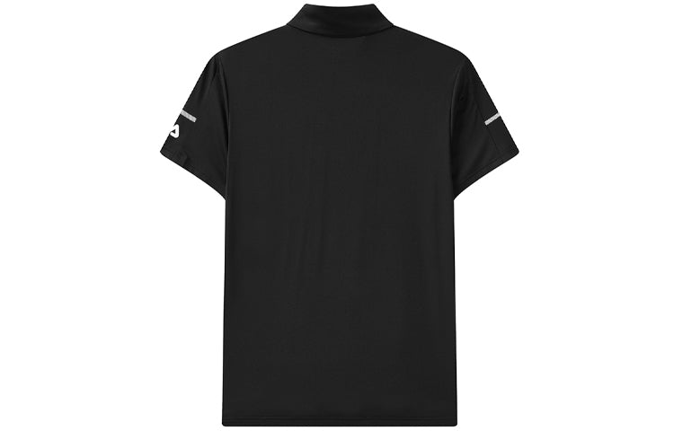 FILA Logo Pattern Loose Short Sleeve polo Black A11M121152F-BK