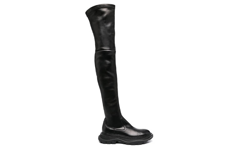 (WMNS) Alexander McQueen Hybrid Lace Up Boot 'Black' 641850WHSS21000