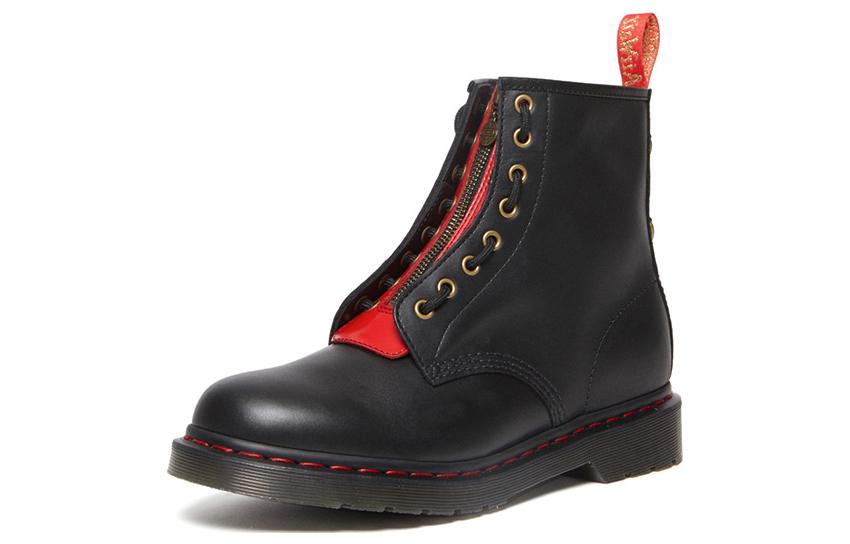 Dr. Martens 1460 Year of the Rabbit Leather Lace Up Boots 'Black Red' 30556004