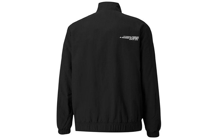 PUMA Ferrari Racing Series Logo Sports Stand Collar Jacket Black 531644-01