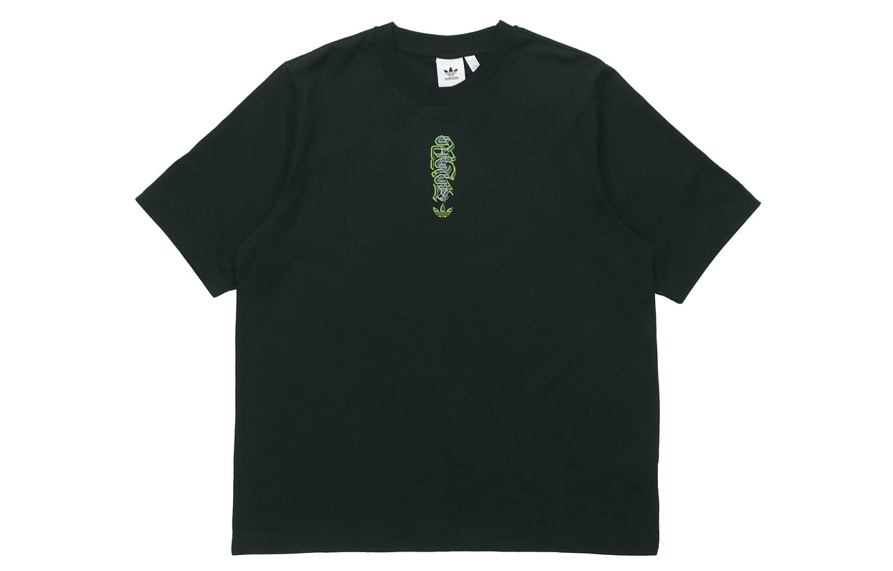 adidas originals Back Graffiti Printing Short Sleeve Black GK7223