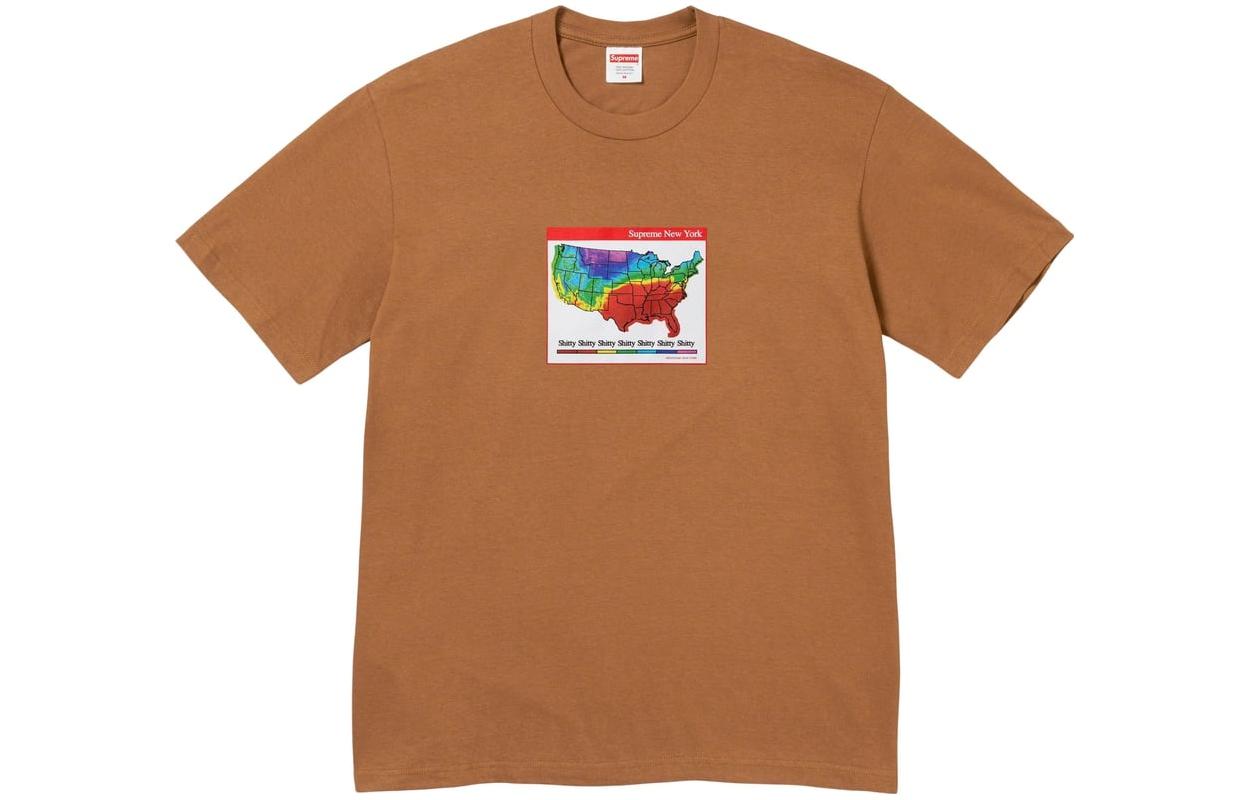 Supreme FW23 Week7 Weather T-shirt 'Brown' SUP-FW23-137