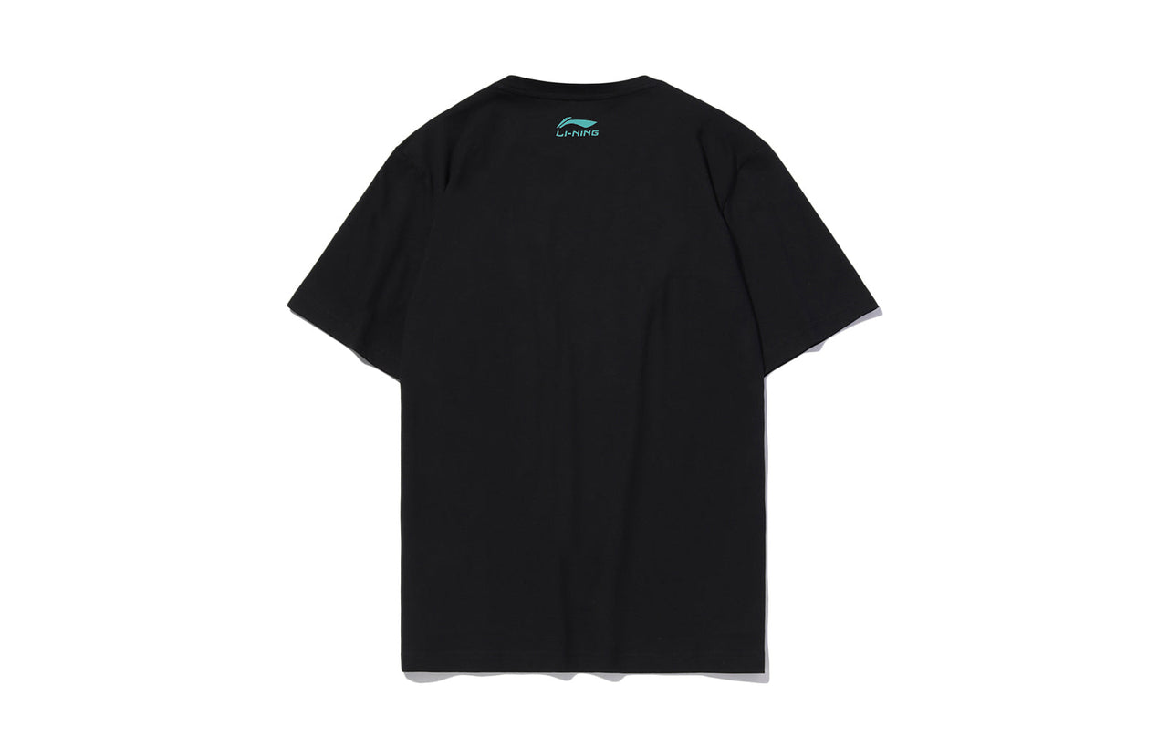 Li-Ning Fashion Logo T-shirt 'Black Blue' AHSSA33-2