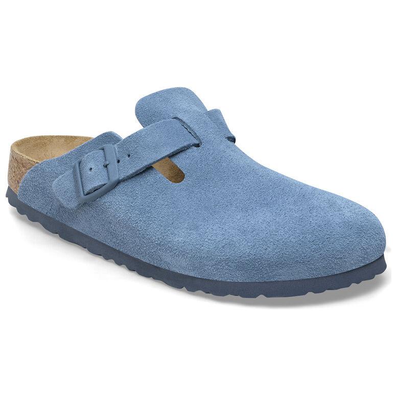 Birkenstock Boston Soft Footbed Suede Leather Narrow Fit Shoes 'Elemental Blue' 1027711