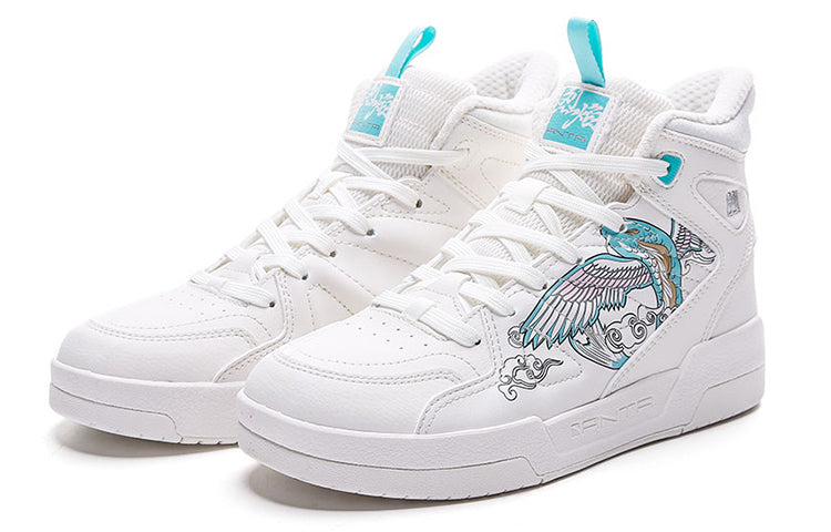 (WMNS) ANTA Fashion High-top Casual Shoes 'White Blue' 122048050-3