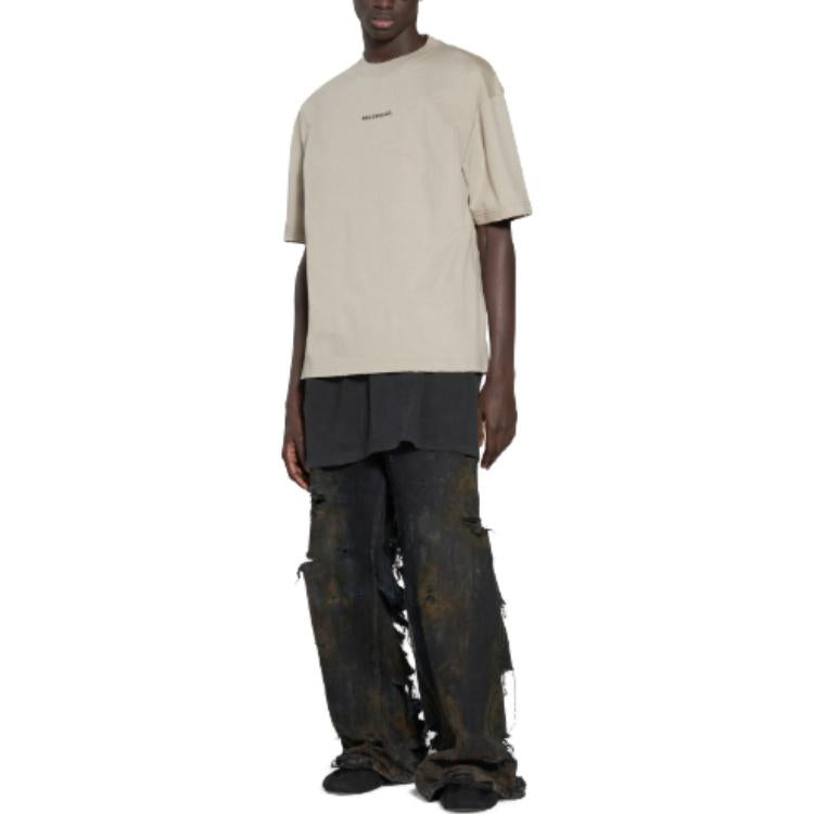 Balenciaga Back T-Shirt Medium Fit 'Beige' 612966TOVJ89763