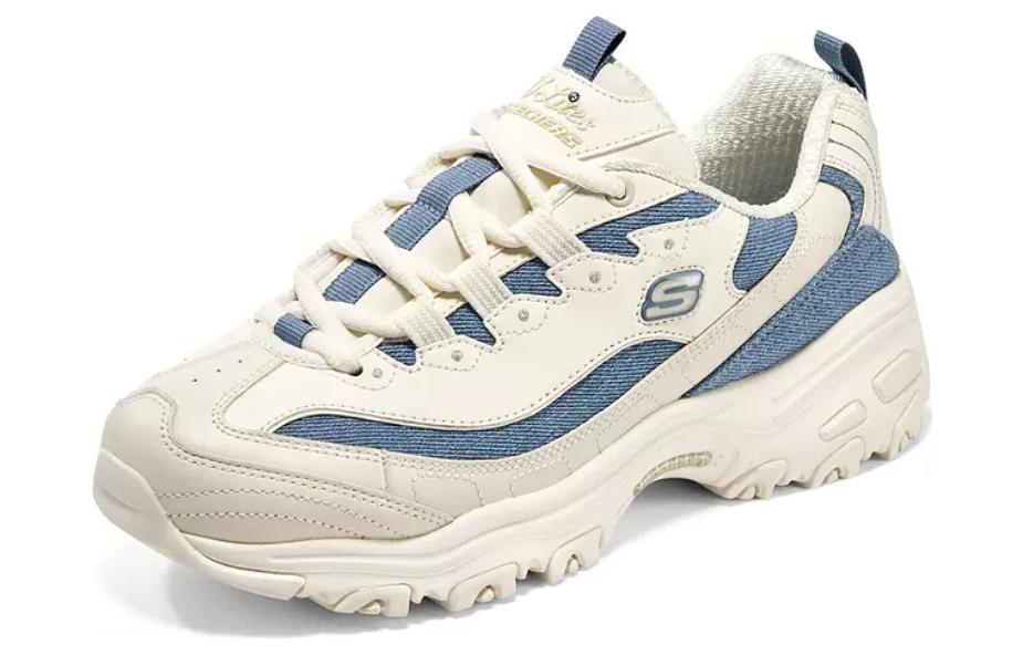 (WMNS) Skechers D'LITES 1.0 'White Blue' 896202-NTBL