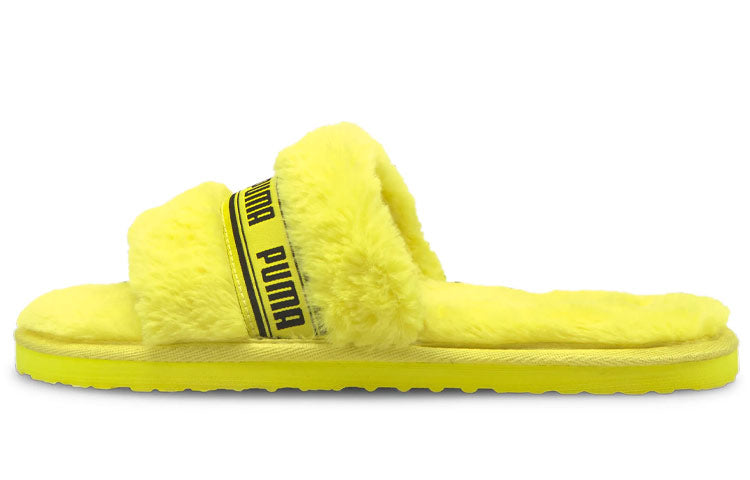 (WMNS) PUMA Fluff Slides 'Fluo Yellow' 384937-04