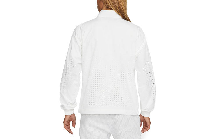 Nike Swoosh Splicing Breathable Stand Collar Logo Jacket White CU3819-100