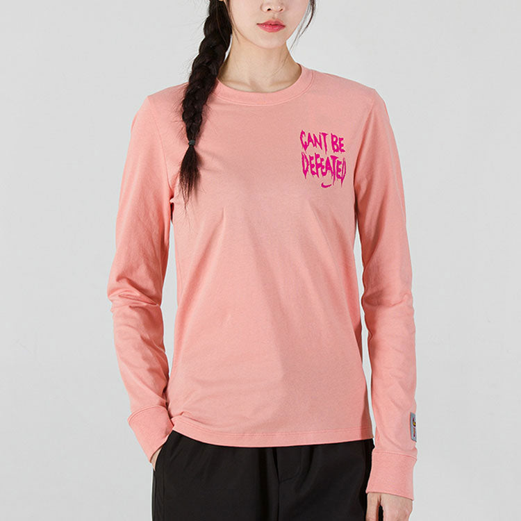 (WMNS) Nike SS22 Basketball Printing Round Neck Long Sleeves Light Madder Brown T-Shirt DN3055-824