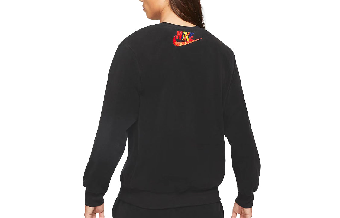 Nike Round Neck Multi-Color Embroidered logo Pullover Black CW1679-010