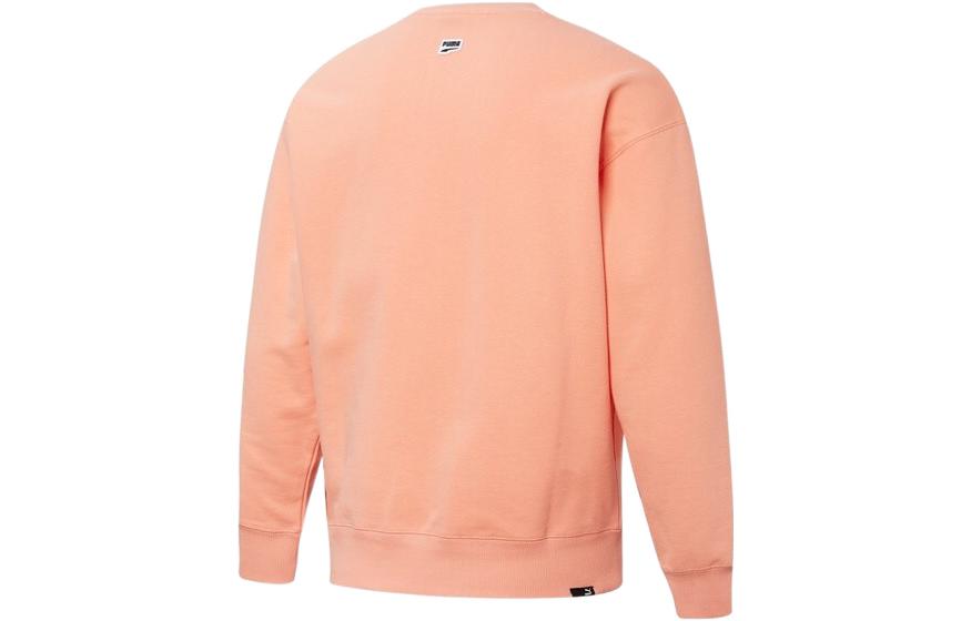PUMA Downtown Graphic Crew Tr Living Series Logo Pattern Printing Knit Round Neck Pullover Pink 533677-28
