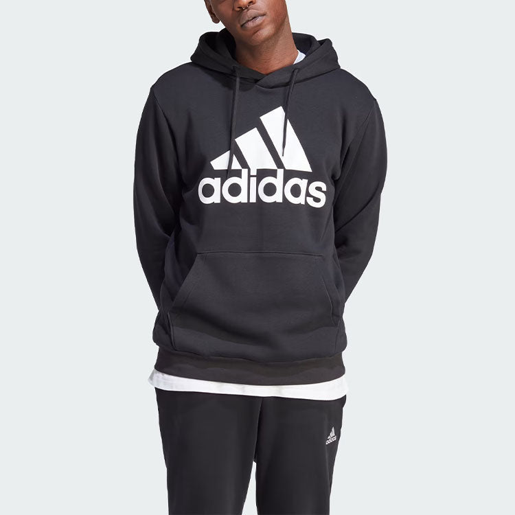 adidas Fleece Big Logo Hoodie 'Black' IB4024