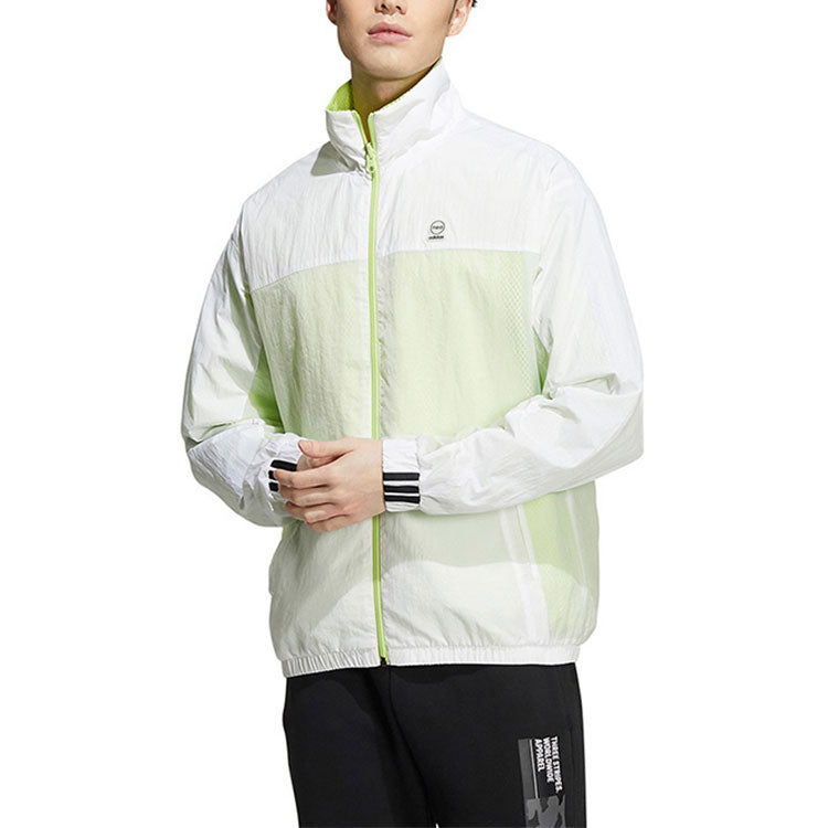 Men's adidas neo Stand Collar Colorblock Zipper Jacket Autumn Colorblock HD4627
