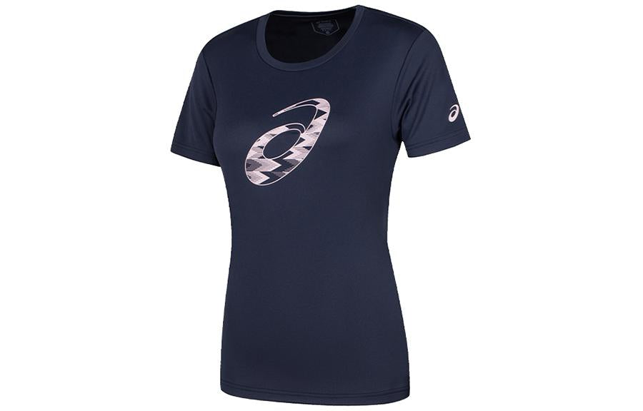 (WMNS) ASICS Spiral Graphic Short Sleeve T-Shirt Asia Sizing 'Midnight' 2032D020-402
