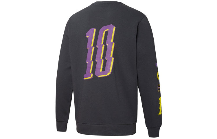 PUMA Bvb Street Soccer Crew Alphabet Printing Round Neck Black 758811-23