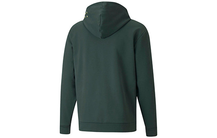 PUMA Winterized Logo Sports Fleece Lined Hooded Jacket Green 846528-80