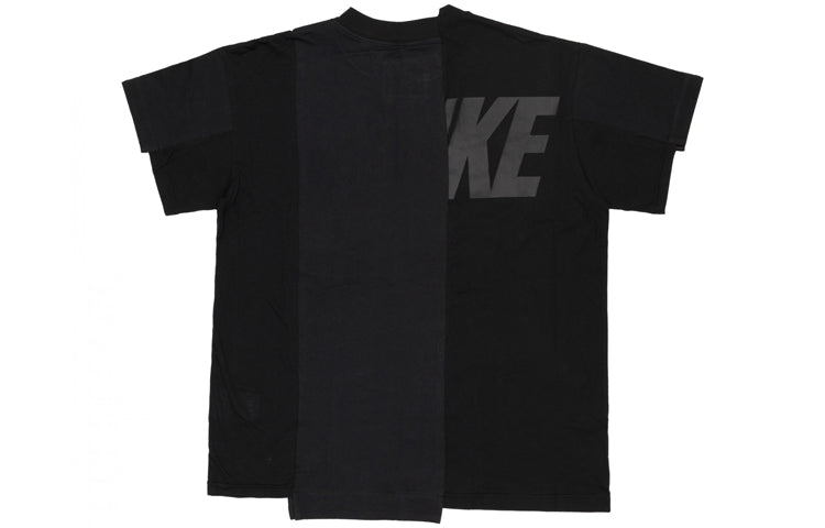 (WMNS) Nike x sacai NRG Splicing Logo T-Shirt 'Black' CD6311-010