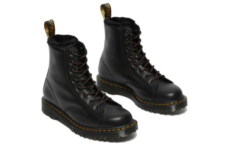 Dr. Martens Barton Shearling Lined Leather Ankle Boots 'Black' 26872001