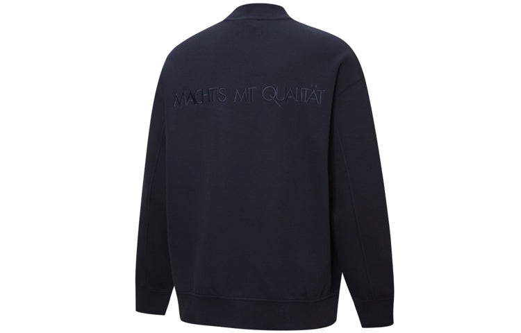 PUMA Mmq Crew Alphabet Embroidered Solid Color High Collar Knit Sports Couple Style Navy Blue 534672-43