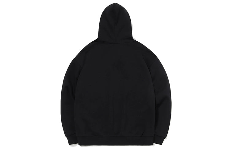 Li-Ning Sports Fashion Series Fleece Lined Stay Warm Loose Hoodie 'Black Red' AWDQD06-7