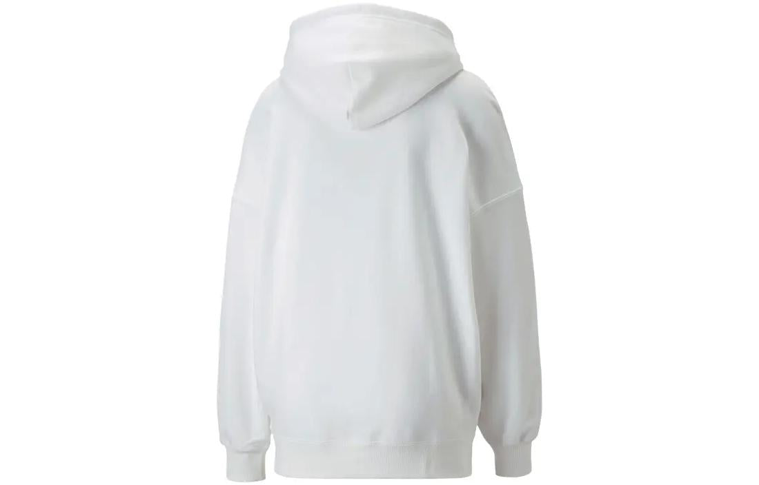 (WMNS) PUMA Downtown Oversized Graphic Hoodie 'White' 537633-02