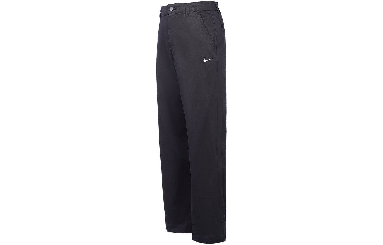 Men's Nike Life Solid Color Logo Printing Loose Straight Casual Pants/Trousers Black DX6028-010