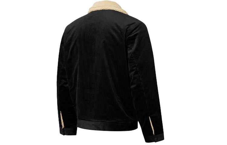 PUMA Cord Embroidered Logo reversible Plush corduroy Jacket Black 534751-01