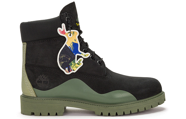 Timberland Heritage 6 Inch Waterproof Boot 'Black Nubuck with Green' A5UYWW