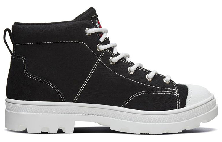 (WMNS) Skechers Roadies High-Top Canvas Shoes Black 74380-BLK