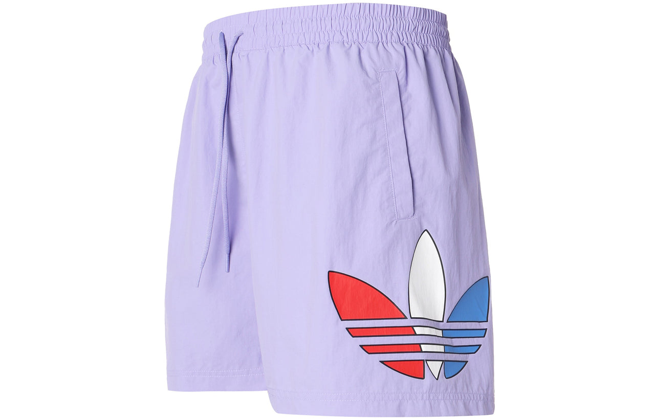 adidas originals MENS Tricol Logo Sports Swimming Short Pants Purple GN3569