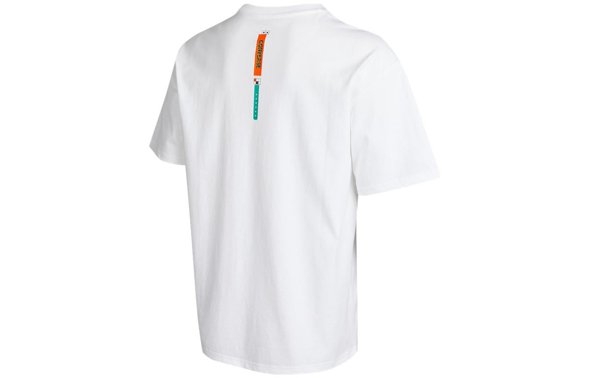 Converse Star Chevron Printing Sports Round Neck Short Sleeve T-Shirt 'White' 10022774-A01