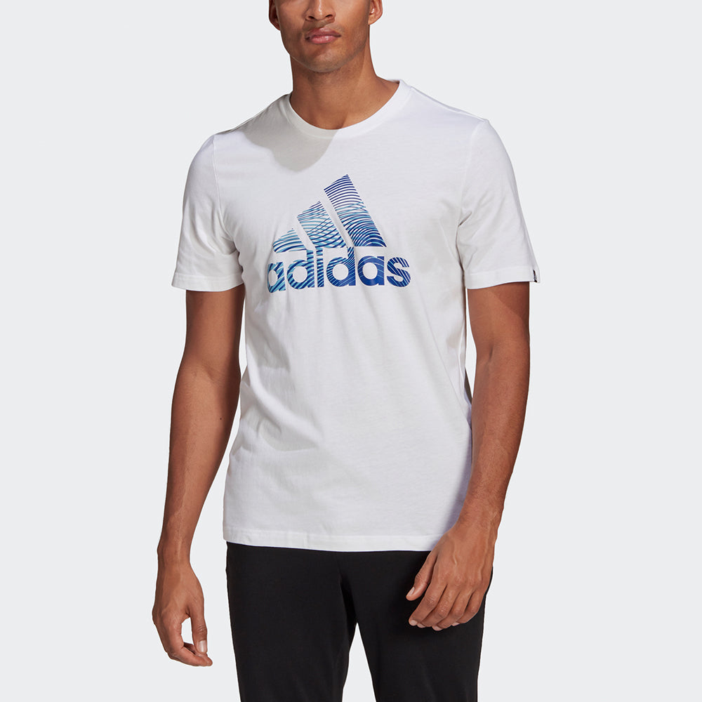 adidas M Extmo Pff T Alphabet Logo Round Neck Sports Short Sleeve White GL2398