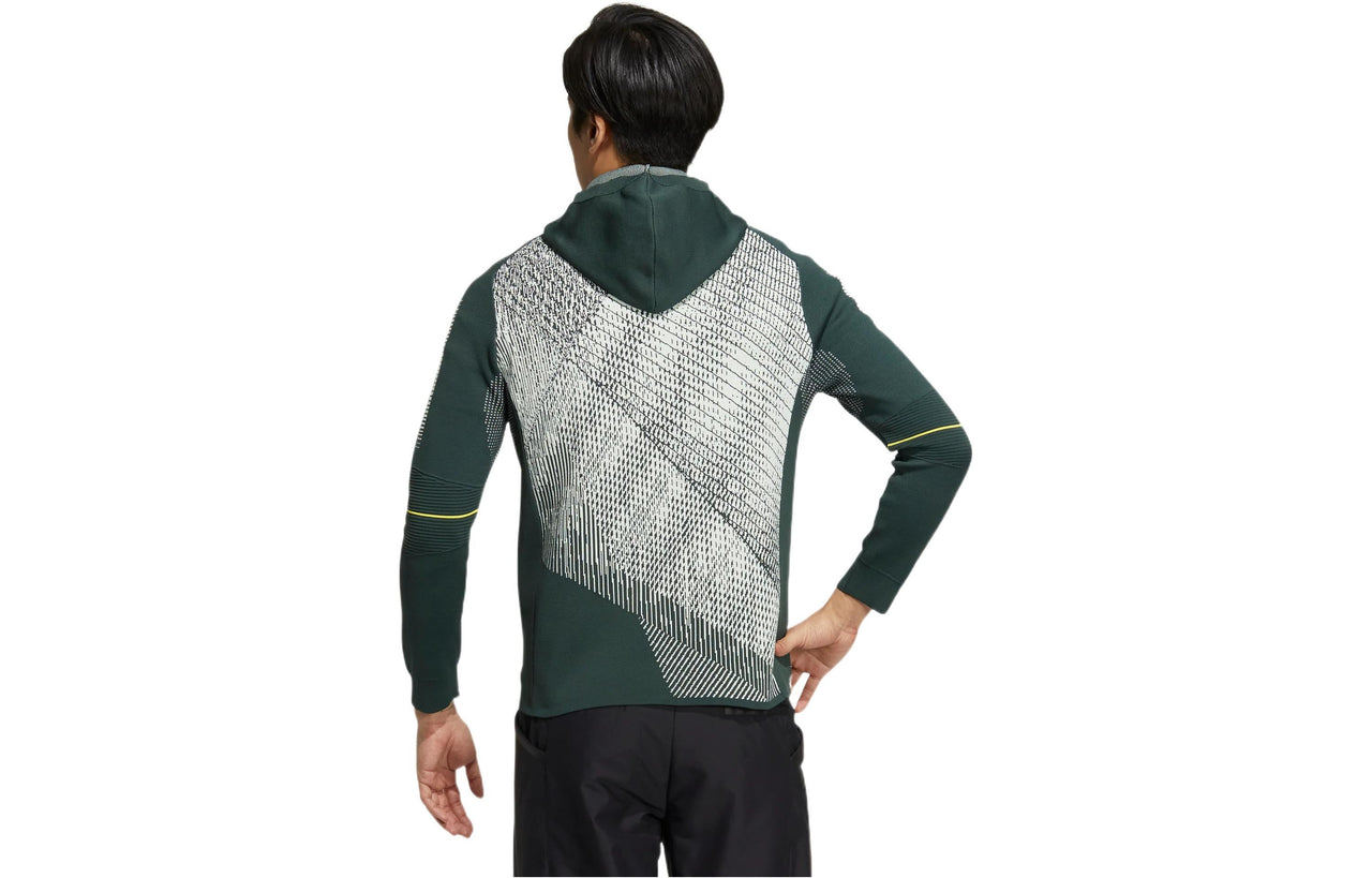 Men's adidas Primeknit Jkt Multicolor Zipper Cardigan Hooded Long Sleeves Jacket Green HG4132