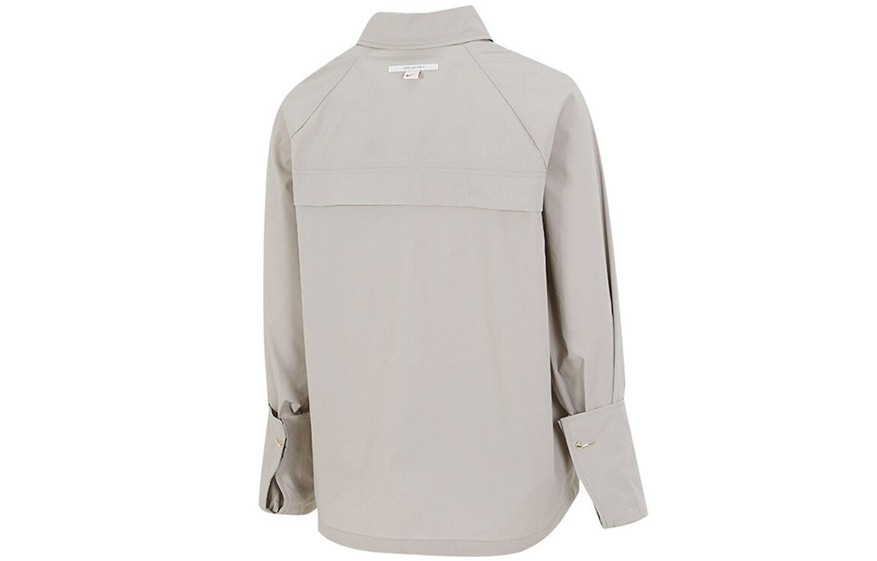 (WMNS) Nike Sportswear Icn Clsh Wvn Ls Top Long Sleeved Shirt Grey Gray DD5051-033