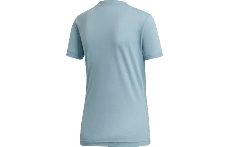 (WMNS) adidas Classic Logo Short Sleeve Blue DY7734
