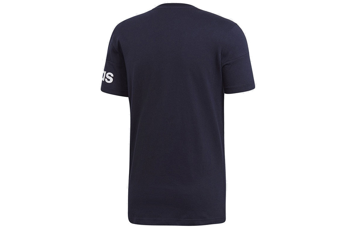 adidas Casual Sport Breathable Fabric Round NeckTraining Short Sleeve Men s Navy EI6209