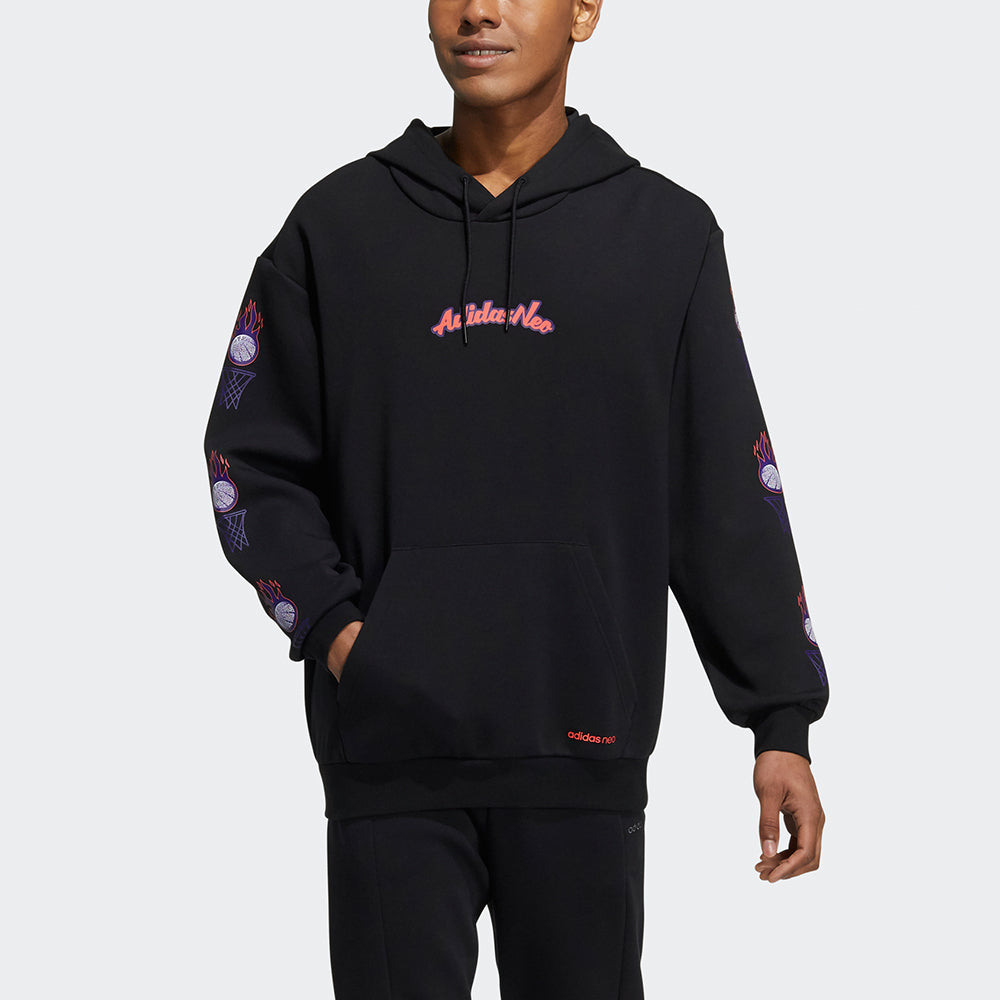 adidas neo M Ssfv2 Basketball Printing Sports Pullover Black GT0250