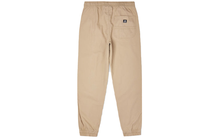 Men's Converse Solid Color Woven Casual Cargo Bundle Feet Long Pants/Trousers Khaki 10021639-A04