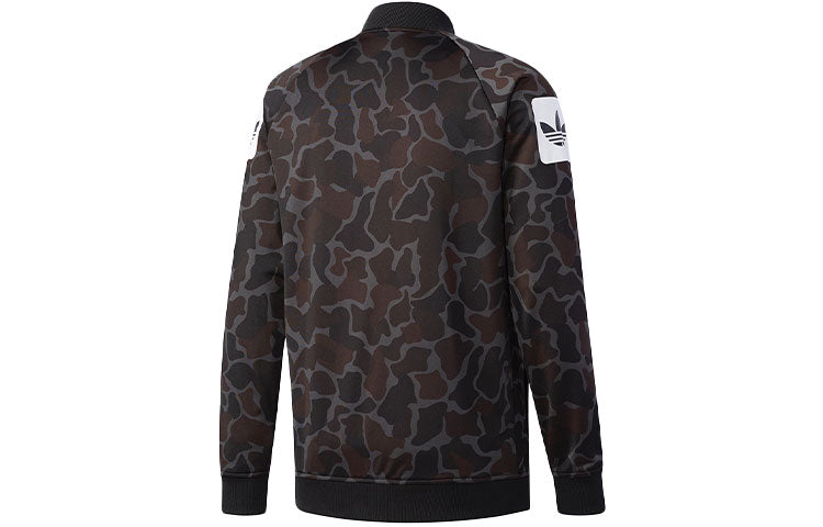 adidas originals Logo Printing Reversible Camouflage Sports Jacket Black CD1715