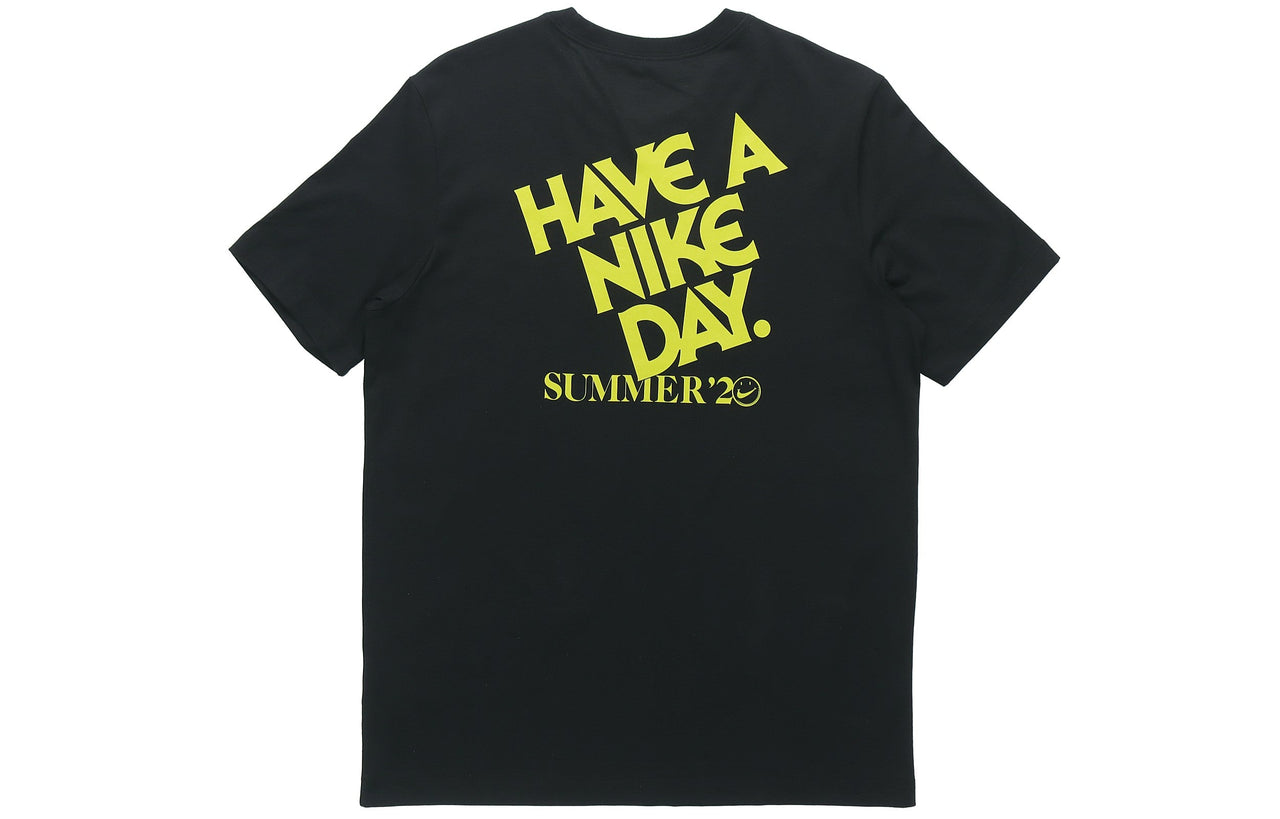 Nike Have A Nike Day Summer2 Smiling Face Printing Short Sleeve Black CW7392-010