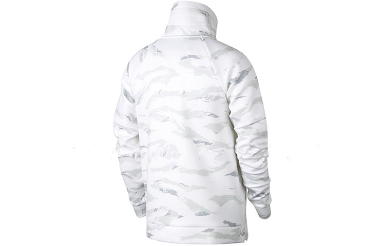 Air Jordan Half Zipper Basketball Fleece Lined Sports White Camouflage AH6164-121