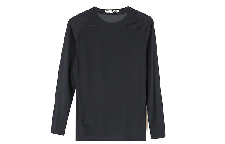 Nike logo Slim Fit Sweat-Wicking Quick Dry Gym Long Sleeves Black 838082-010