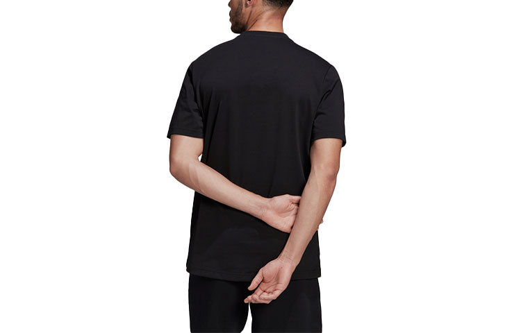 adidas Manchester United Soccer/Football Sports Solid Color Short Sleeve Black H56687