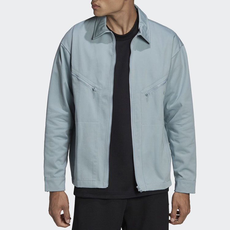 Men's adidas originals Sports Solid Color Jacket Light Grey HC4539