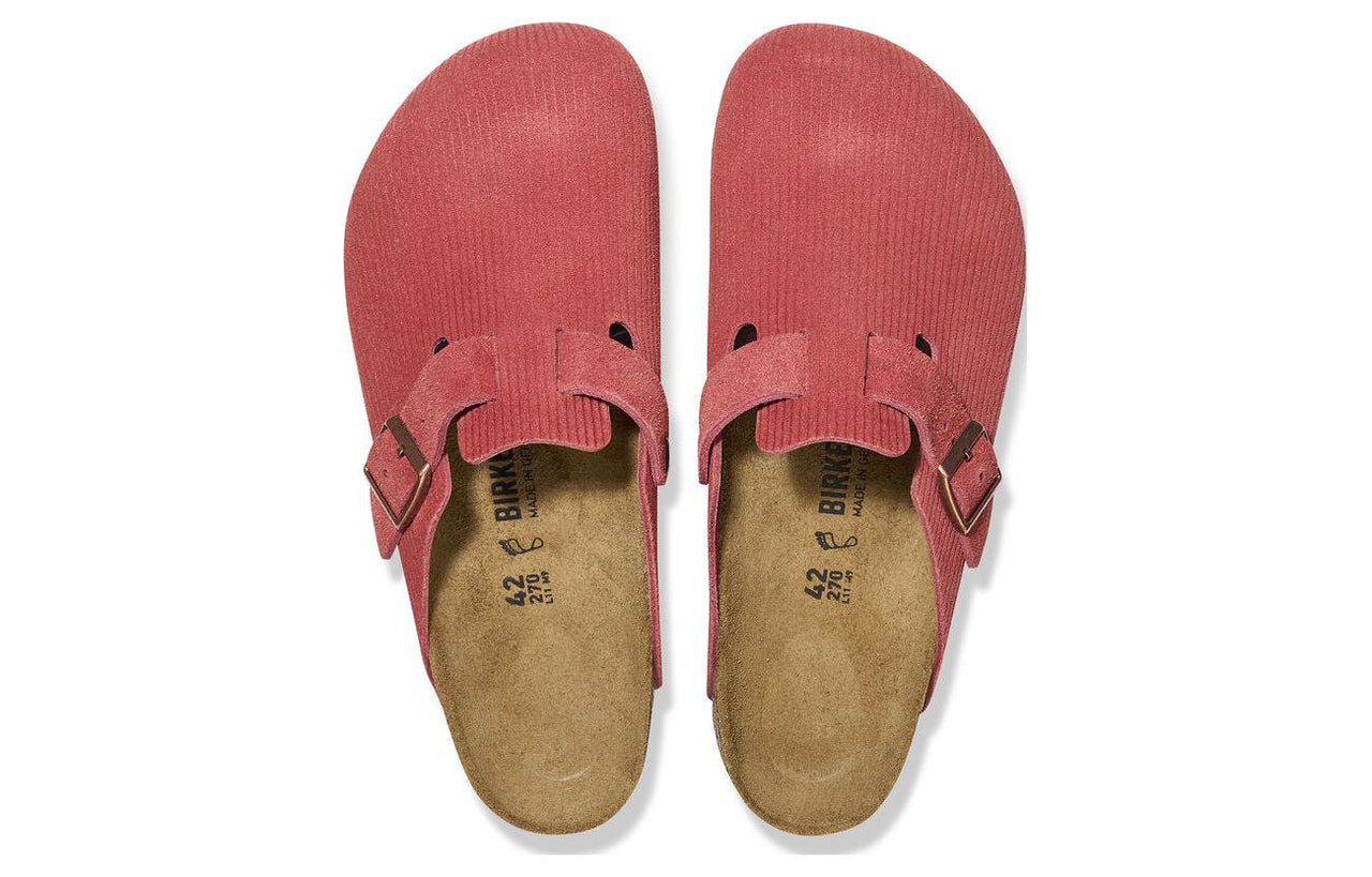 Birkenstock Boston Suede Embossed Narrow Fit 'Sienna Red' 1026167