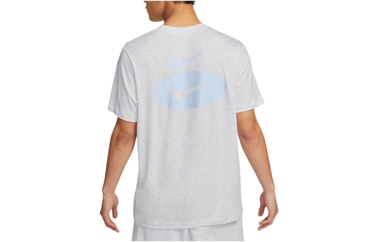 Men's Nike Solid Color Logo Alphabet Pattern Printing Round Neck Casual Short Sleeve Light Grey T-Shirt DM6410-051