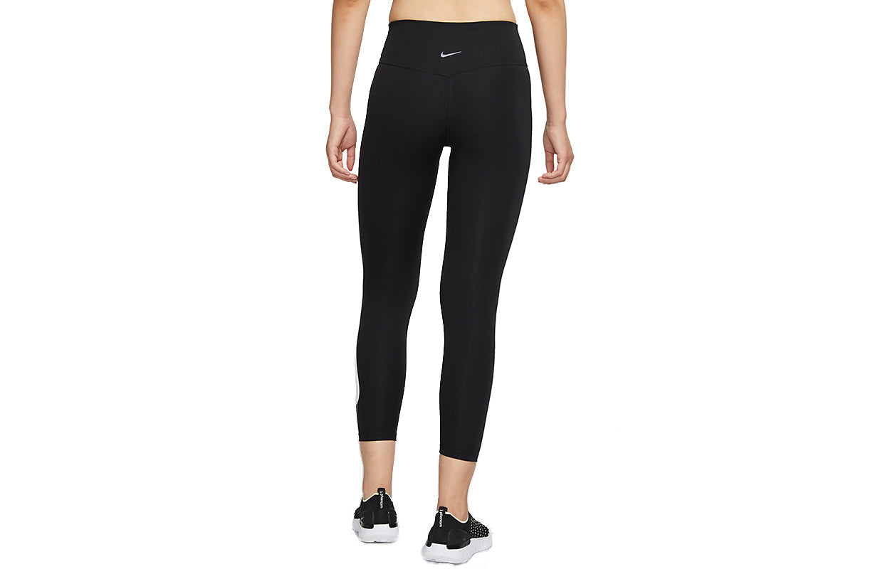 (WMNS) Nike Dri-fit Swoosh Run Middle Waist Running Tight Training Exercise Ninth Pant Black DD5280-010