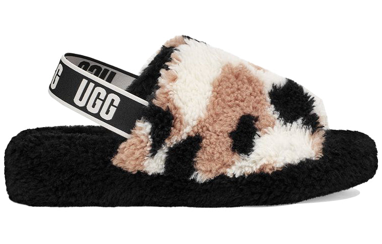 (WMNS) UGG Fluff Yeah 'White Black Brown' 1125231-BLK